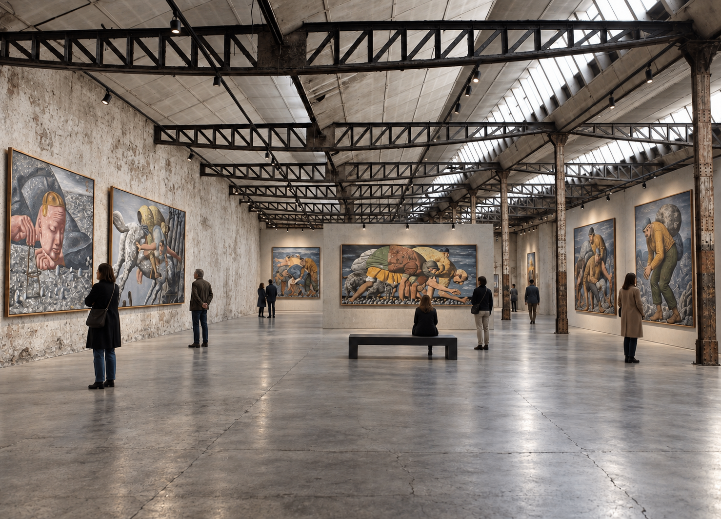 Gran nave industrial convertida en galería de arte